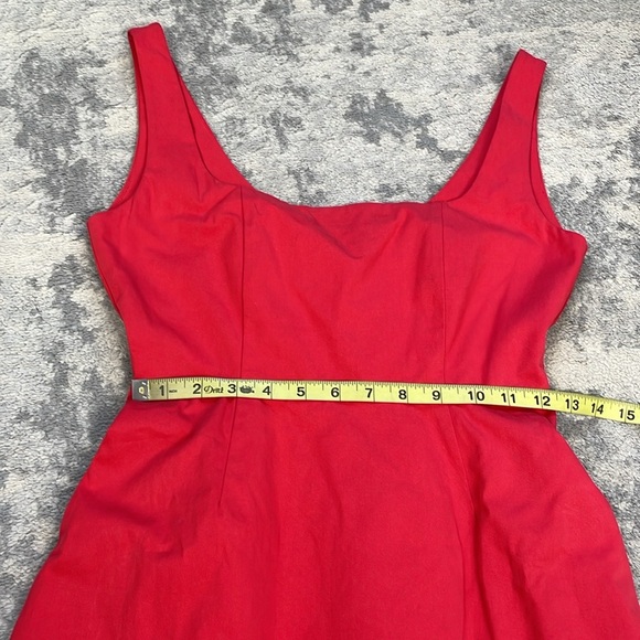 New Elexiay Kogi Crochet Embellished A Line Mini Dress Square Neck Red Sz S - Picture 11 of 16